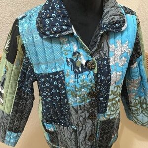 Equestrian Allure size small horseprint puffer jacket!